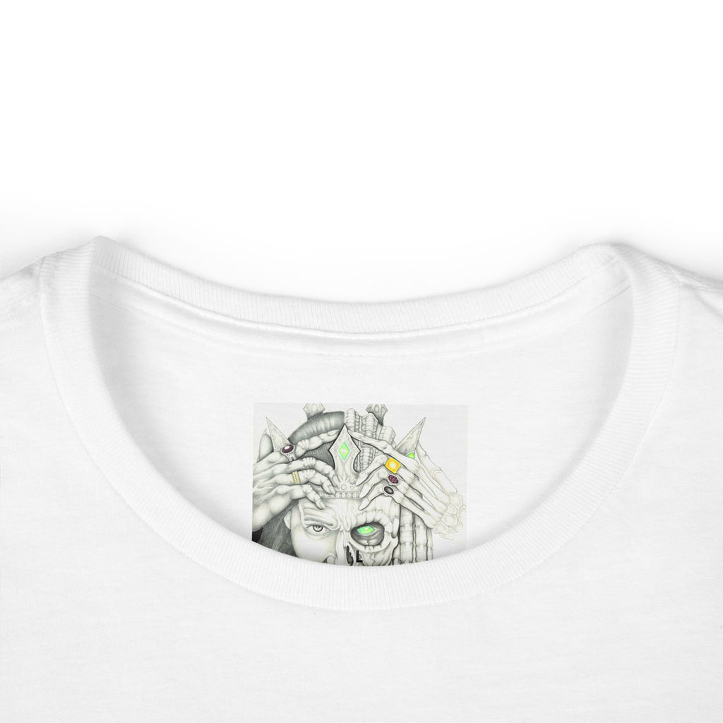 Psychedelic Floral Face Tee — Colorful Botanical Portrait Women's T-Shirt