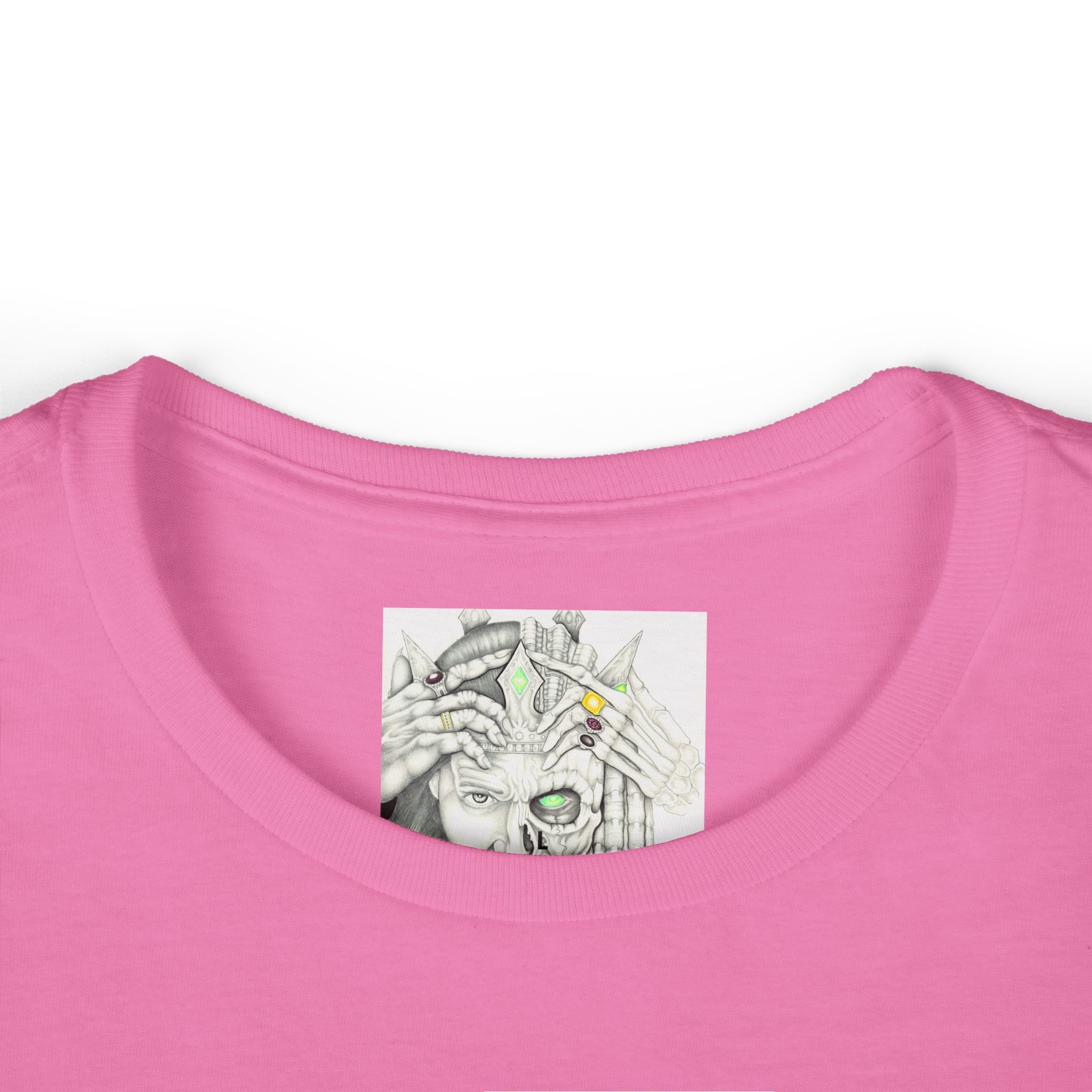 Psychedelic Floral Face Tee — Colorful Botanical Portrait Women's T-Shirt