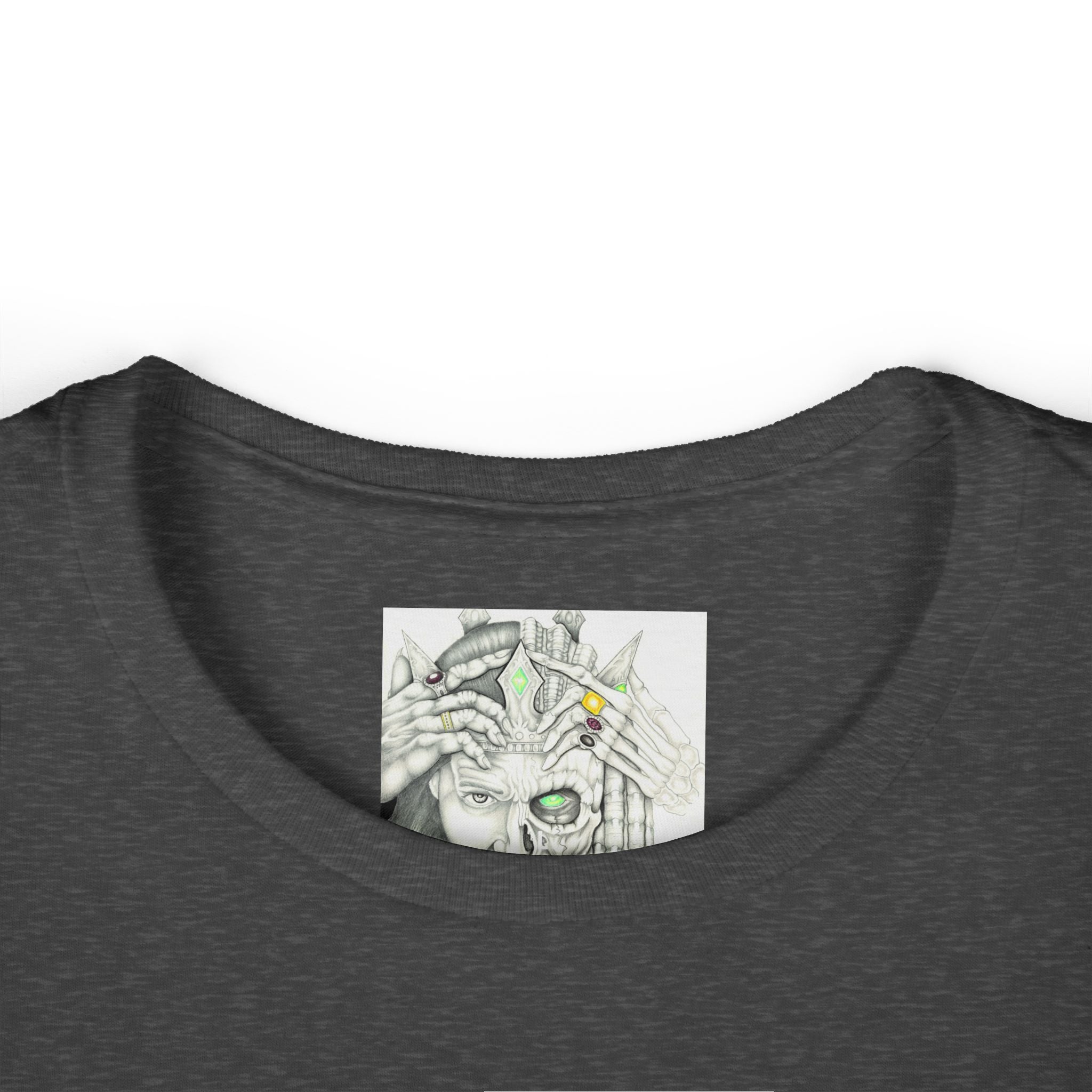 Psychedelic Floral Face Tee — Colorful Botanical Portrait Women's T-Shirt