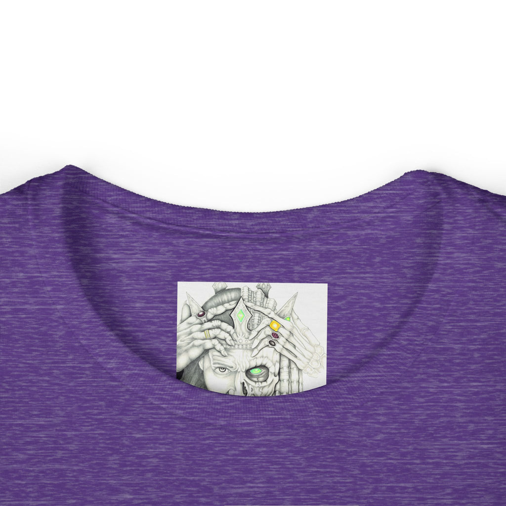 Psychedelic Floral Face Tee — Colorful Botanical Portrait Women's T-Shirt