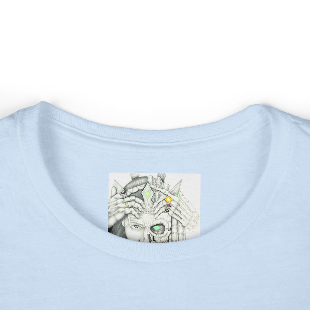 Psychedelic Floral Face Tee — Colorful Botanical Portrait Women's T-Shirt