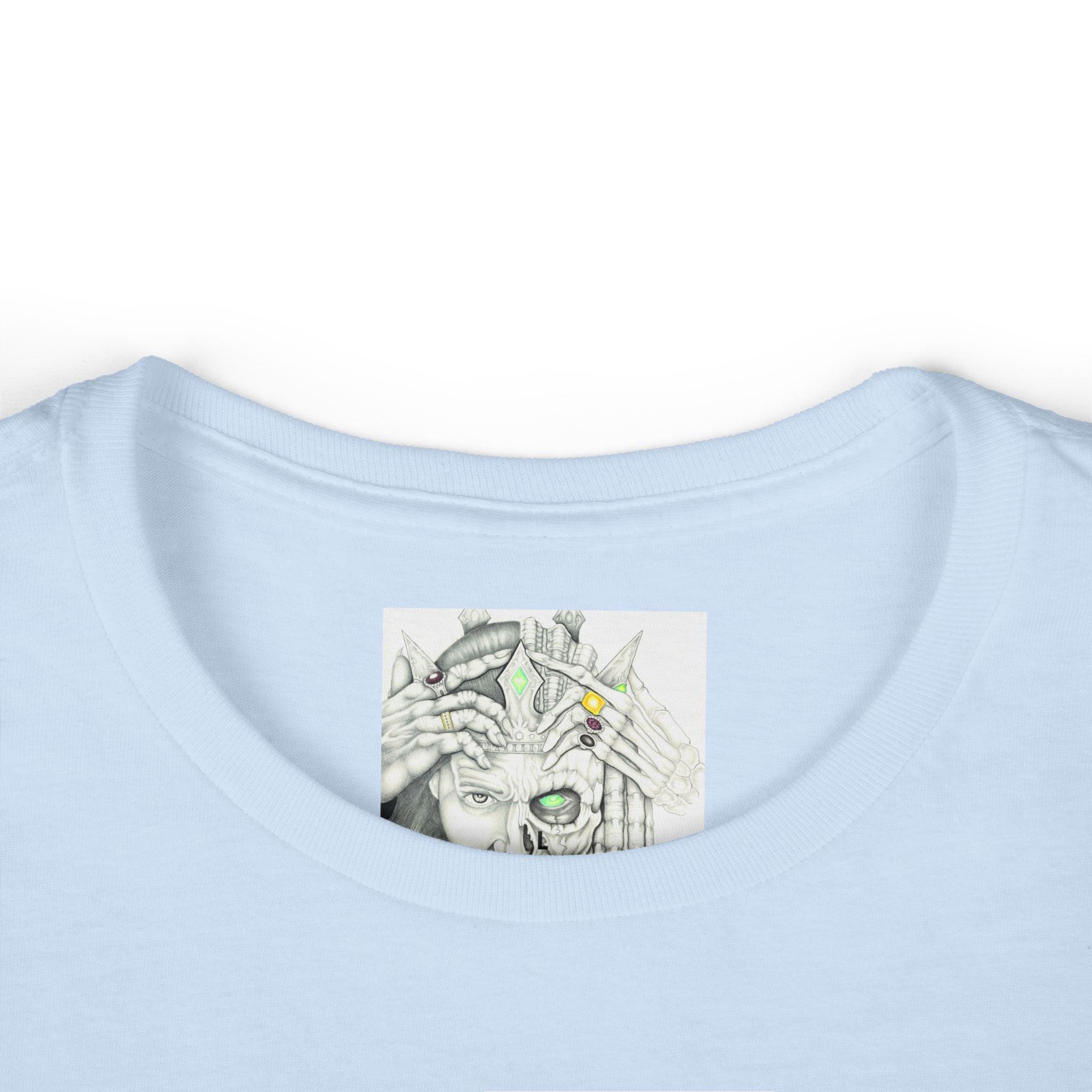 Psychedelic Floral Face Tee — Colorful Botanical Portrait Women's T-Shirt