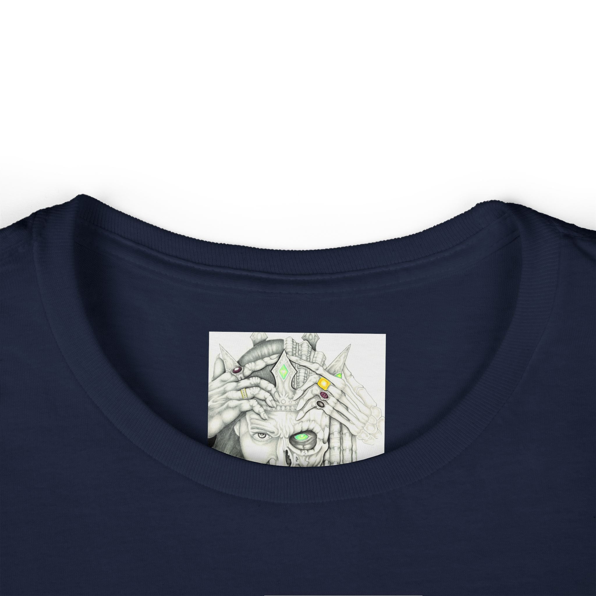 Psychedelic Floral Face Tee — Colorful Botanical Portrait Women's T-Shirt