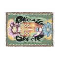Floral Skull Woven Blanket — Boho Day of the Dead Throw