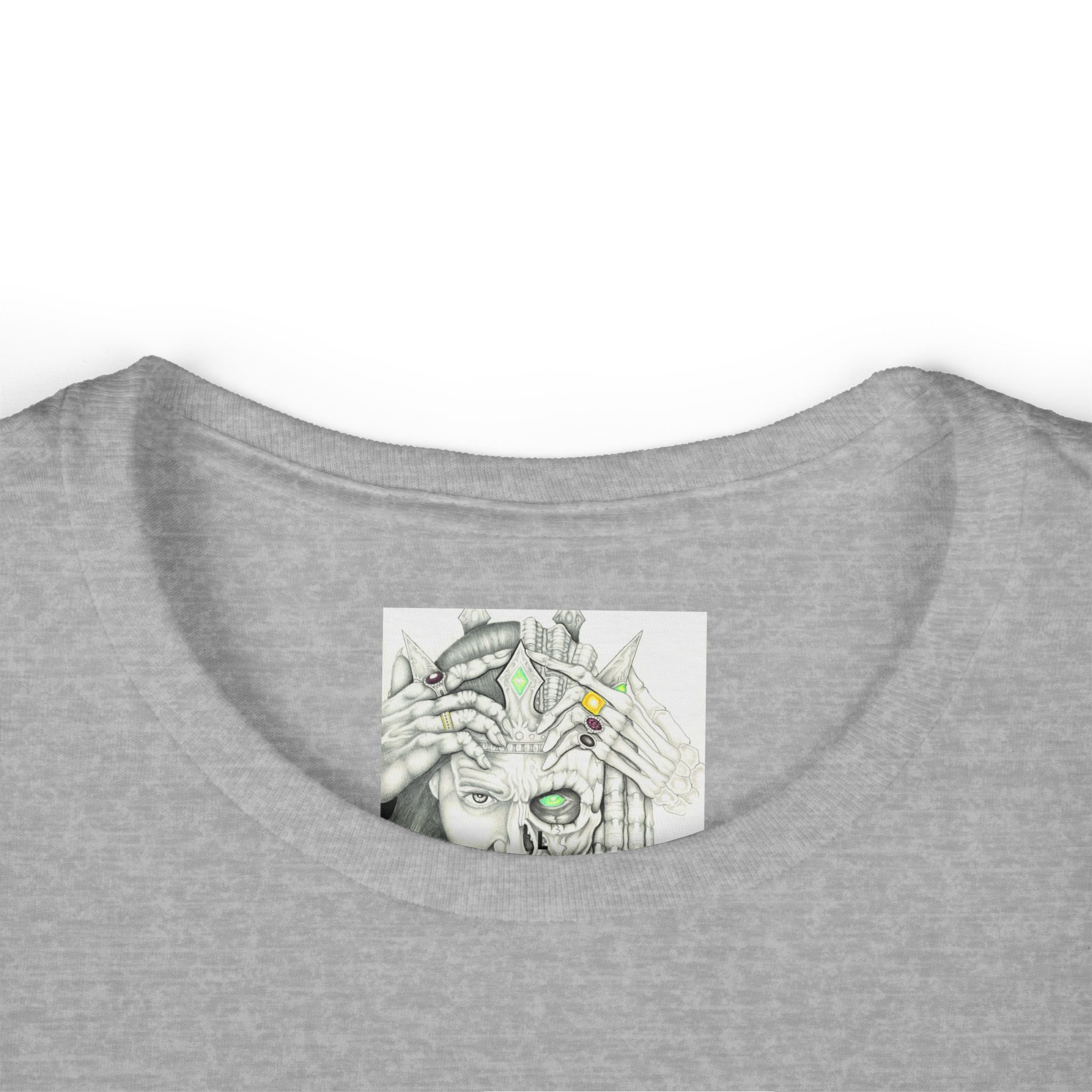 Psychedelic Floral Face Tee — Colorful Botanical Portrait Women's T-Shirt