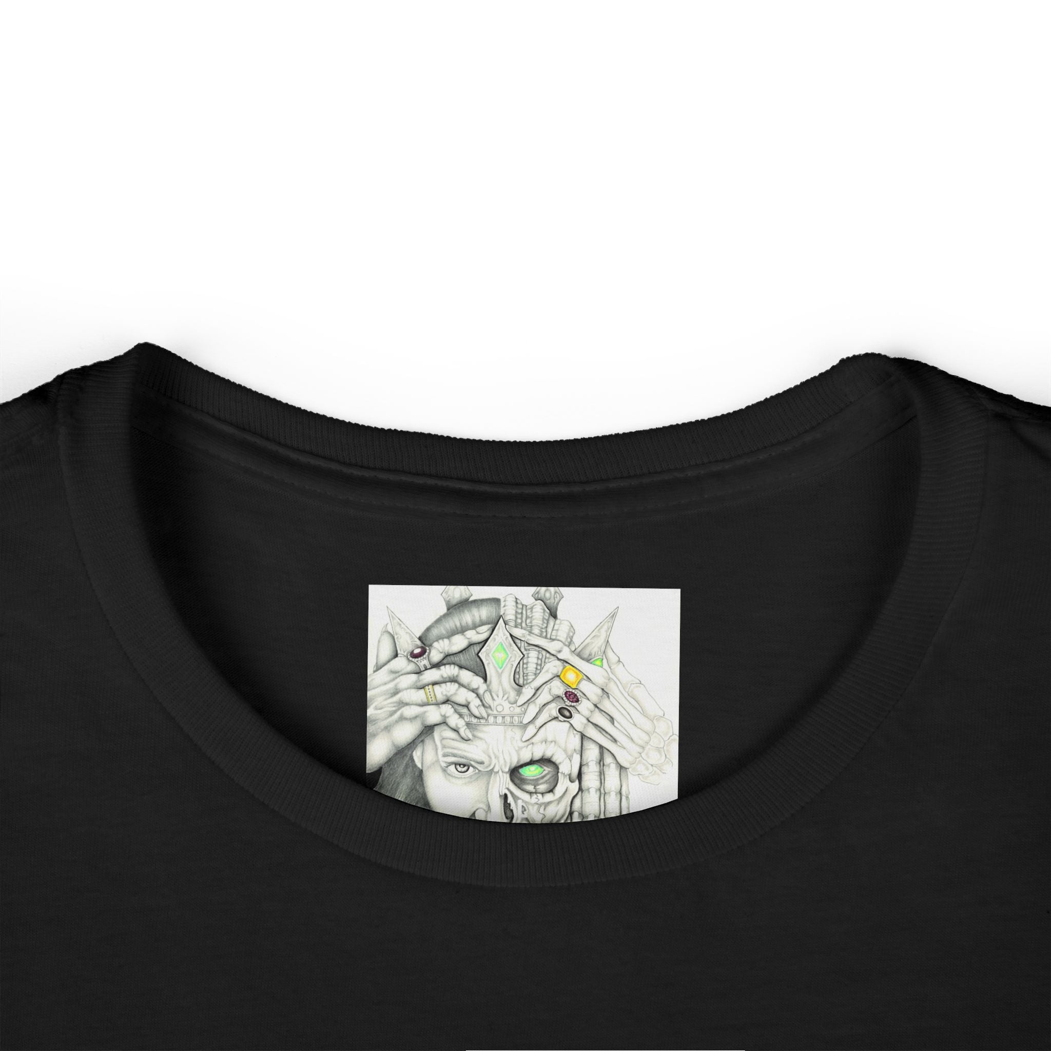 Psychedelic Floral Face Tee — Colorful Botanical Portrait Women's T-Shirt