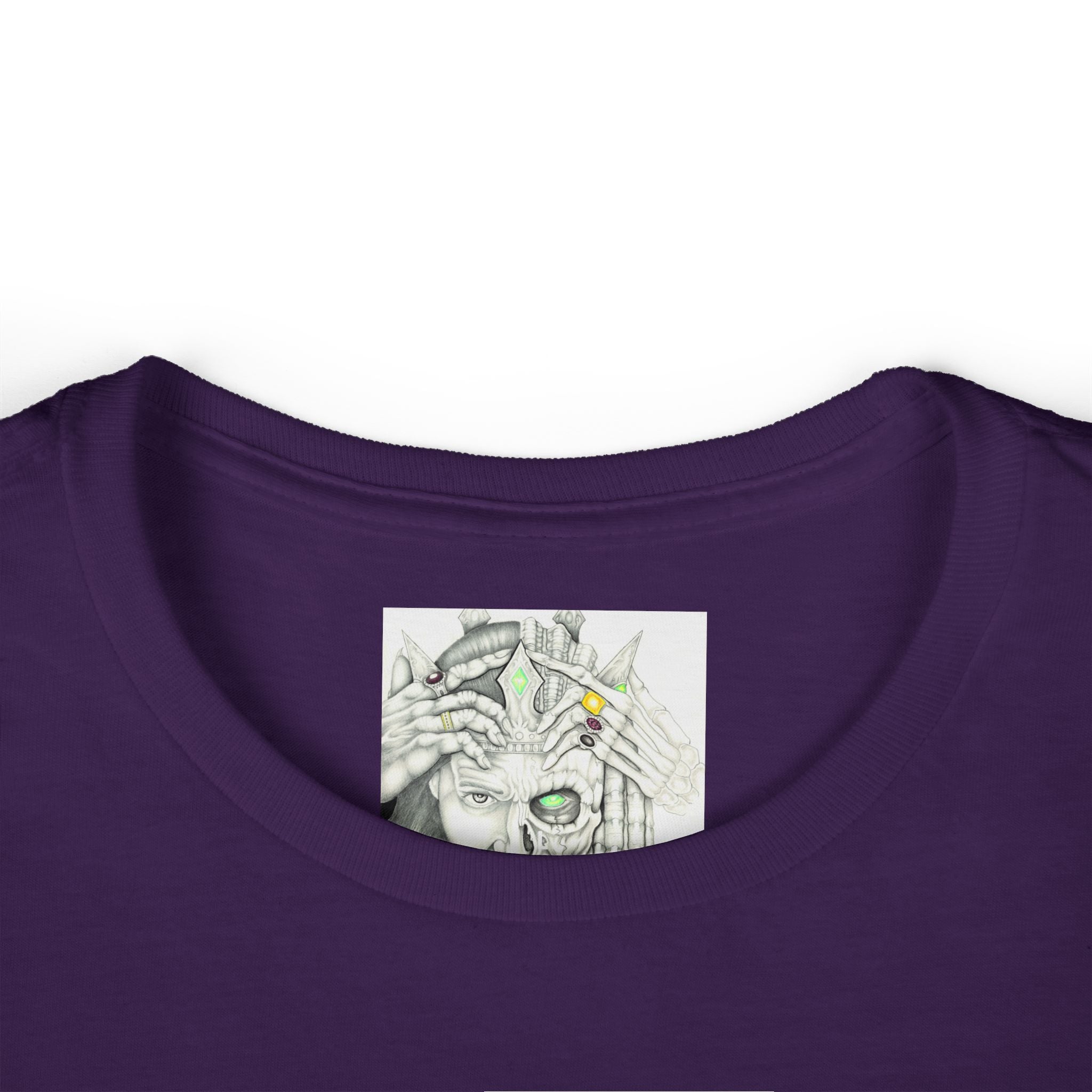 Psychedelic Floral Face Tee — Colorful Botanical Portrait Women's T-Shirt