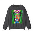 Crewneck Sweatshirt — Vibrant Floral Spirit Face Graphic