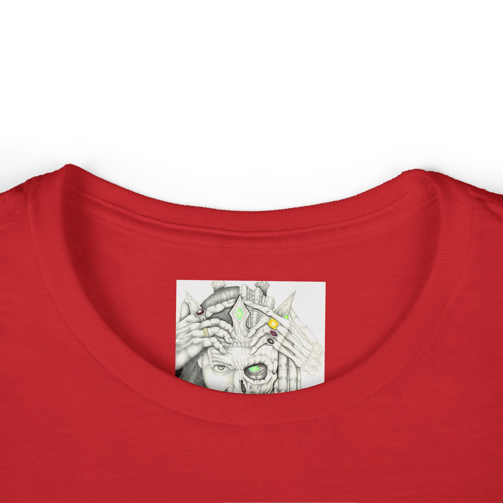 Psychedelic Floral Face Tee — Colorful Botanical Portrait Women's T-Shirt