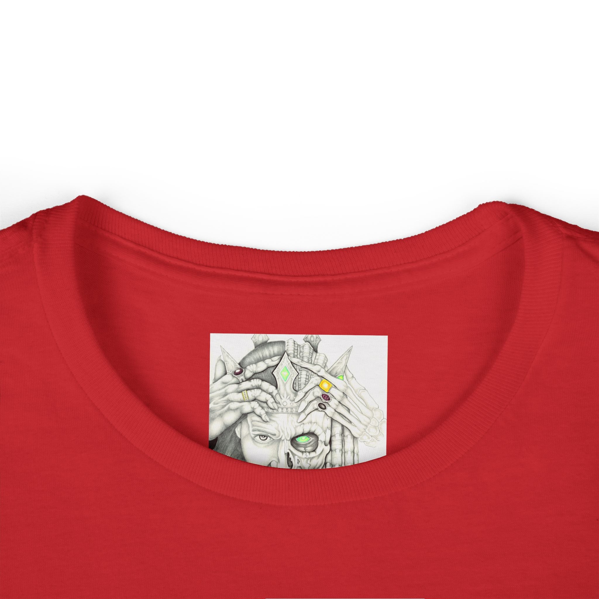 Psychedelic Floral Face Tee — Colorful Botanical Portrait Women's T-Shirt